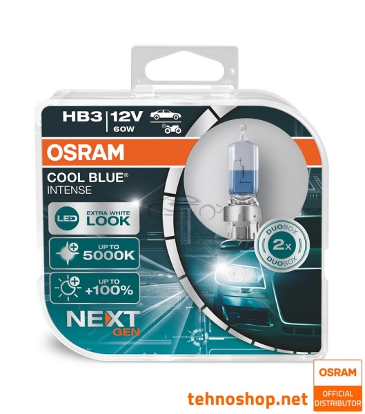 HALOGEN BULB OSRAM HB3 9005CBN-HCB COOL BLUE INTENSE 60W 12V P20d HCB