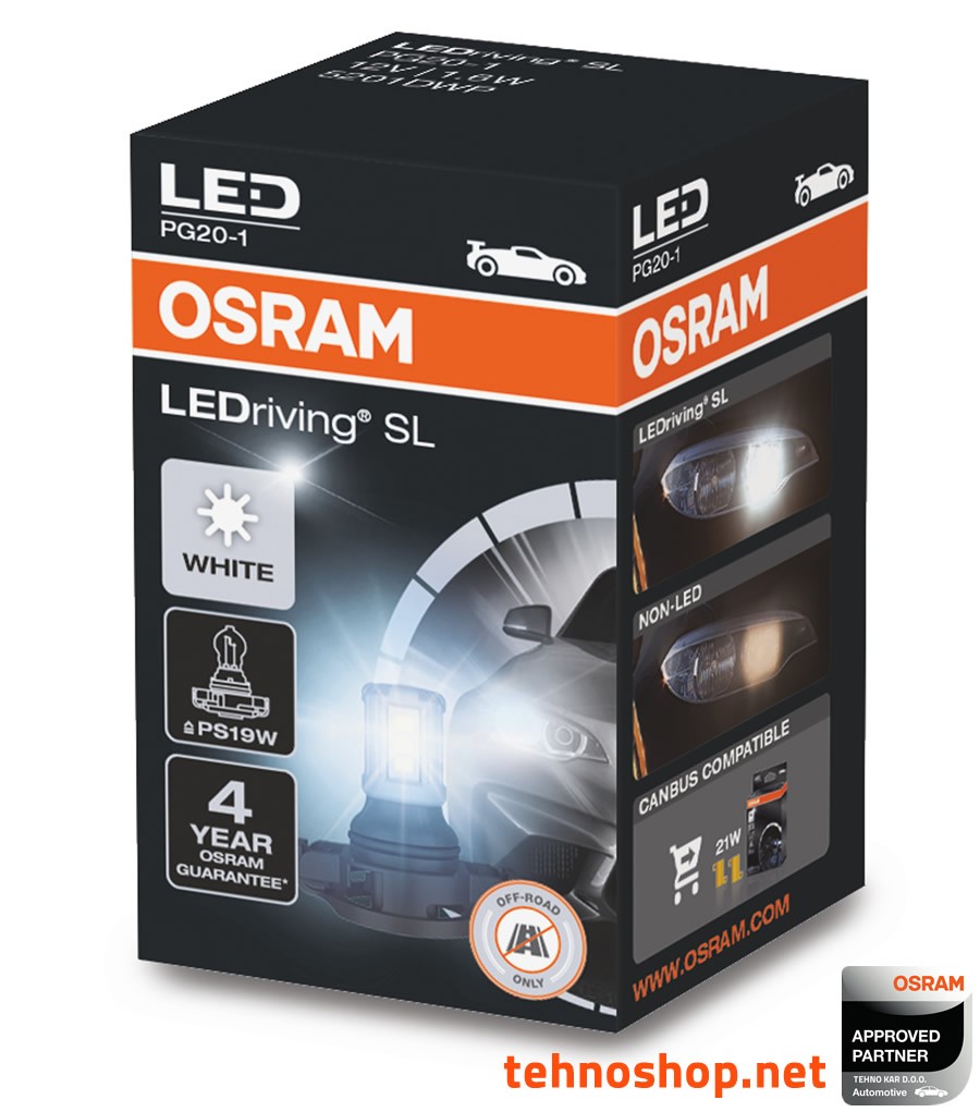BULB OSRAM LED PS19W LEDriving® SL 12V 1,6W 5201DWP PG20-1 FS1