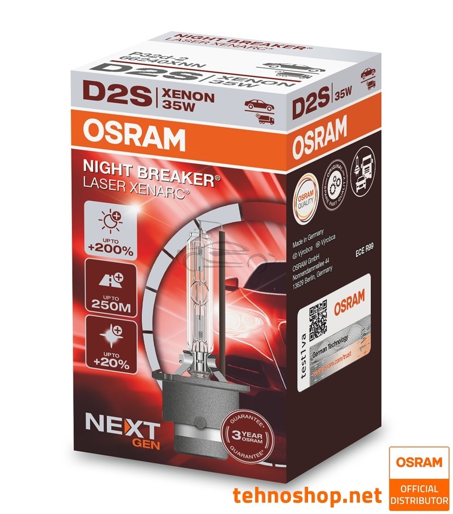 ŽARNICA OSRAM XENON D2S 66240XNN XENARC NEW NIGHT BREAKER LASER 35W P32d-2 FS1