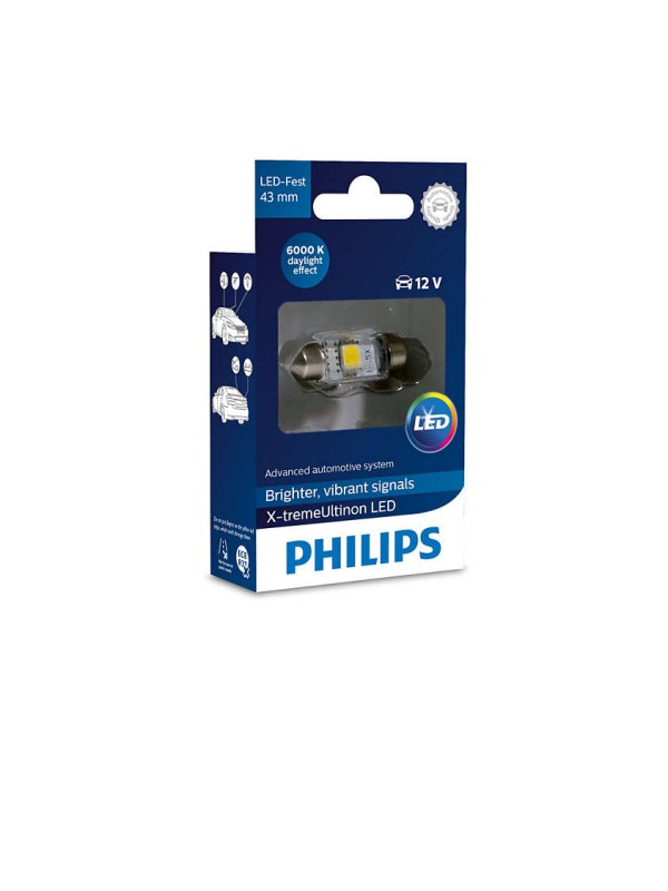 ŽARNICA PHILIPS LED SOFITNA X-tremeUltinon LED 10,5 x 43mm 6000 K 12V X1