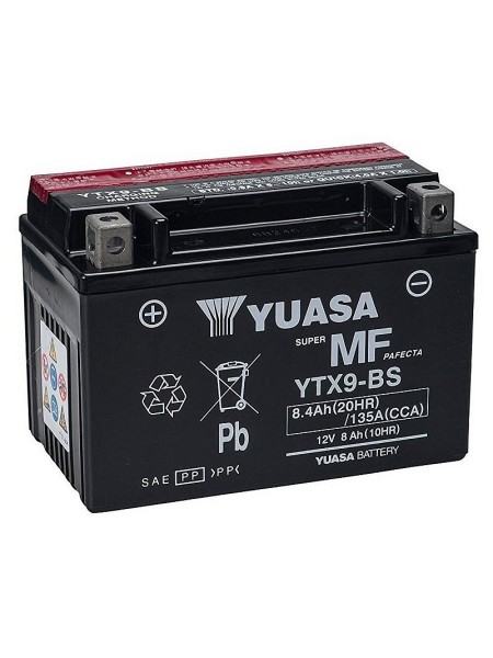 BATTERY YUASA YTX9-BS MF AGM 12V 8Ah 135A L+ CP K6
