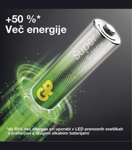 BATERIJSKI VLOŽEK GP, SUPER B01214, LR6, AA, 4 kos