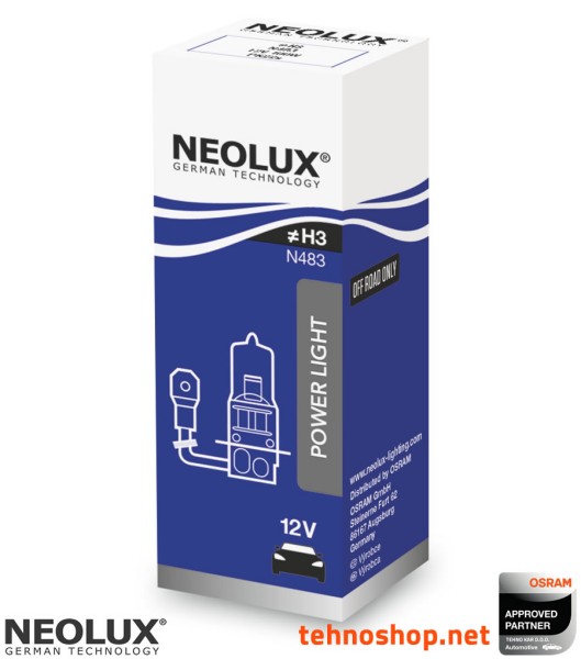 BULB NEOLUX HALOGEN H3 N483 100W 12V PK22s FS1
