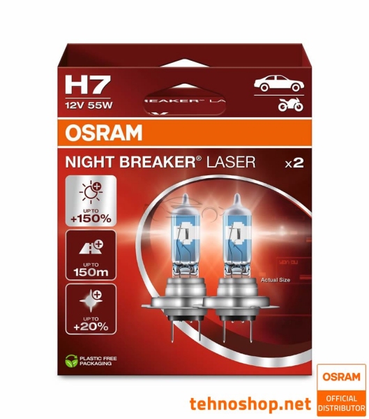 ŽARNICA OSRAM HALOGEN H7 NIGHT BREAKER LASER 64210NL-2HB 12V 55W PX26d 2HB