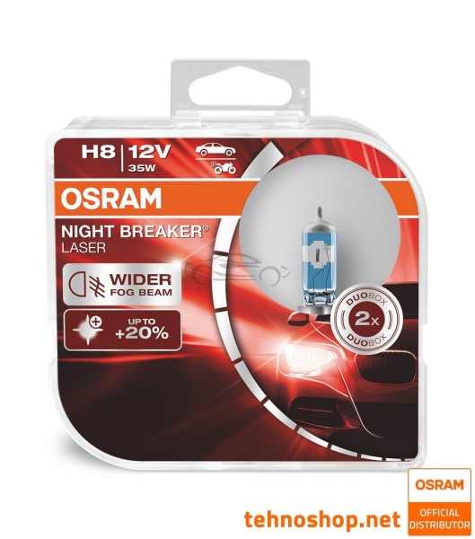ŽARNICA OSRAM HALOGEN H8 NIGHT BREAKER LASER 64212NL-HCB 12V 35W PGJ19-1
