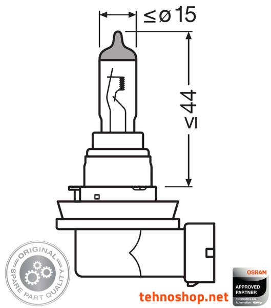 ŽARNICA OSRAM HALOGEN H8 64212 35W 12V PGJ19-1 FS1