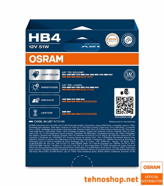 ŽARNICA OSRAM HALOGEN HB4 9006CBN-2HB COOL BLUE INTENSE 51W 12V P22d 2HB