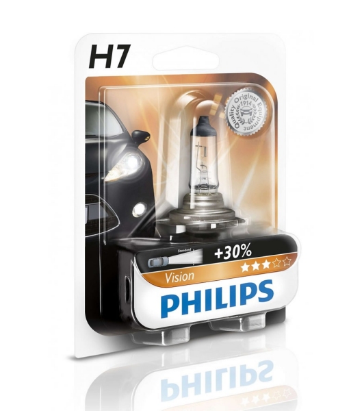 HALOGEN BULB PHILIPS H7 VISION +30% 12V 55W PX26d singlepack