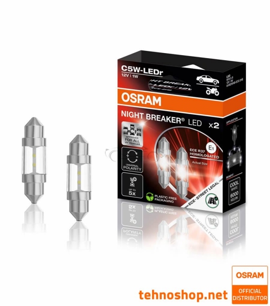 LED ŽARNICE OSRAM NIGHT BREAKER ECE C5W 6418DWNB-ECE-2HB 12V SV8.5-8 2HB