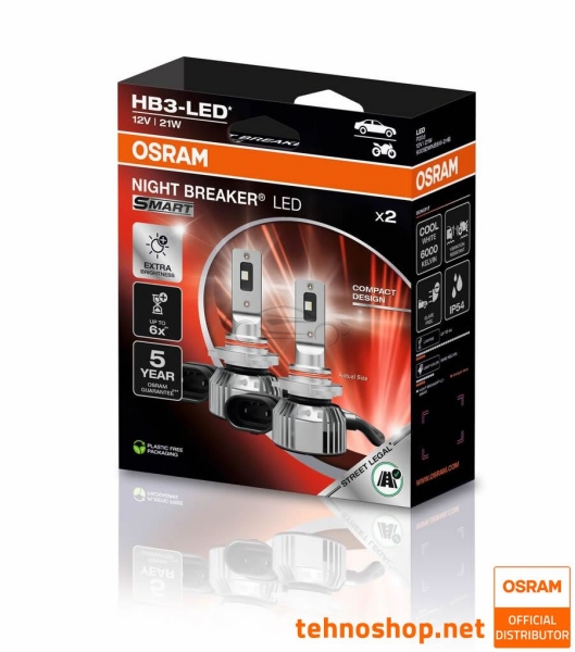 LED ŽARNICE OSRAM NIGHT BREAKER SMART HB3 9005DWNBSM-2HB 12V P20d 2HB