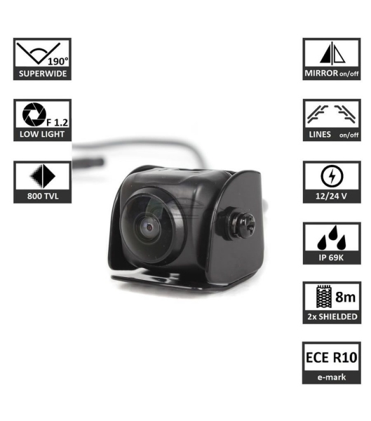 REVERSE REAR VIEW CAMERA CMOS HD NIGHT VISION WIDE ANGLE 190°TSCAM7 12-24V