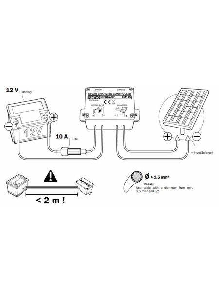 KRMILNIK SOLARNEGA POLNJENJA KEMO M149 12V, 6A/10A