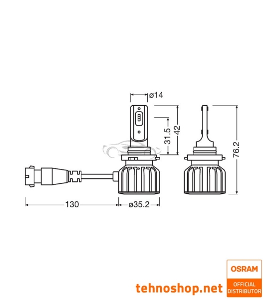 LED ŽARNICE HB3/H10/HIR1 OSRAM LEDriving HL BRIGHT 9005DWBRT-2HFB 12V P20d 2HFB