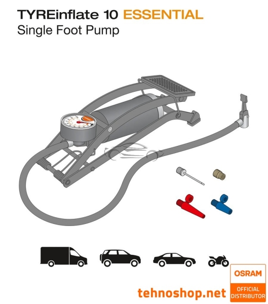 PRENOSNA NAPRAVA ZA TESTIRANJE / POLNJENJE PNEVMATIK OSRAM OFP10ESN