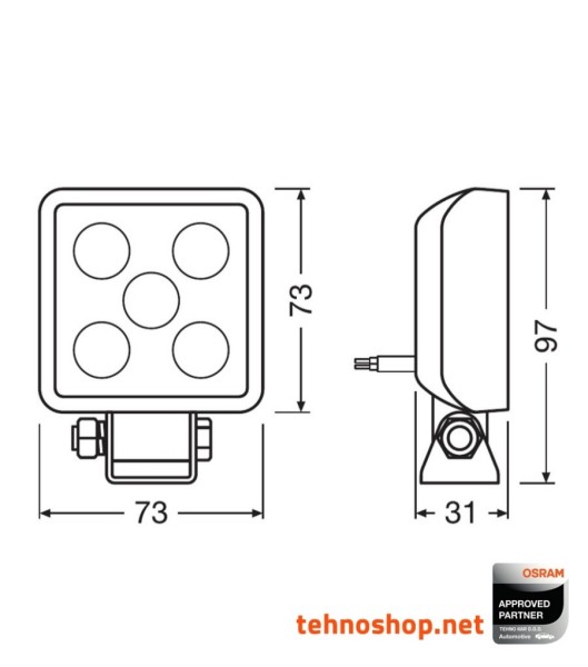 LED DELOVNA LUČ OSRAM LEDriving CUBE 8W 12/24V VX70-WD LEDWL103-WD