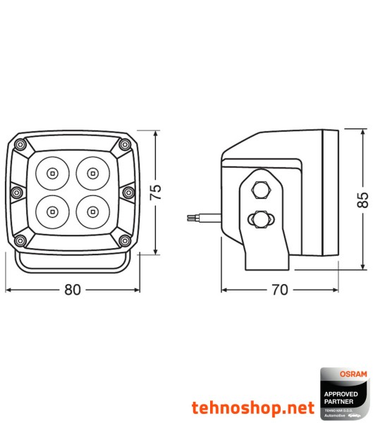 LED DELOVNA LUČ OSRAM LEDriving LIGHTBAR 20W 12/24V VX80-SP LEDWL101-SP