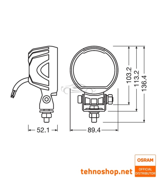 LED DELOVNA LUČ OSRAM LEDriving® ROUND WL 20W 12/24V VX100-WD LEDWL106-WD