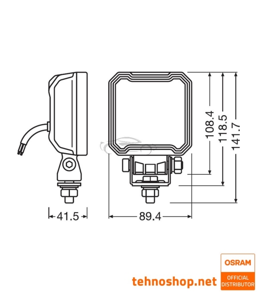 LED DELOVNA LUČ OSRAM LEDriving® CUBE WL 20W 12/24V VX100-WD LEDWL107-WD