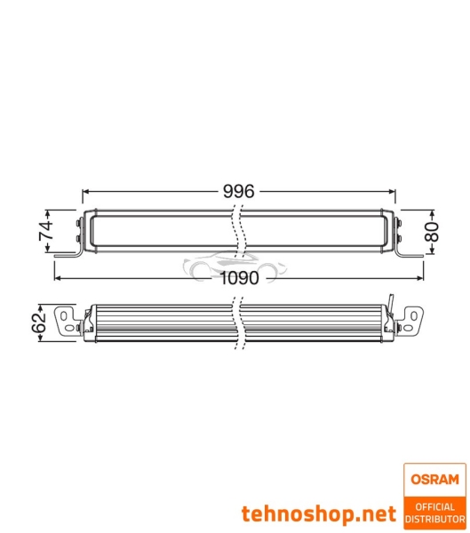 LED DELOVNA LUČ OSRAM LEDriving® LIGHTBAR 108W 12/24V VX1000-CB DR SM LEDDL121-CB DR SM