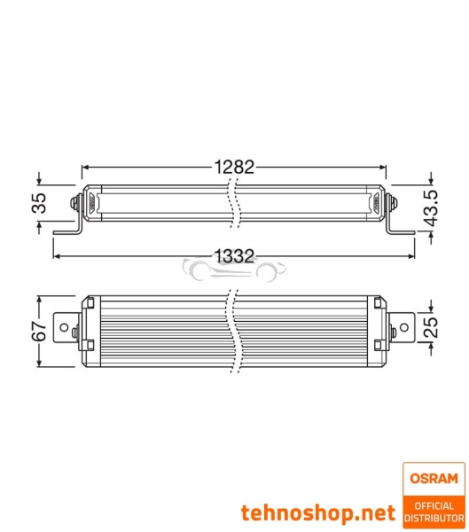 LED DRIVING LIGHT OSRAM LEDriving® LIGHTBAR 153W 12/24V VX1250-CB SR LEDDL126-CB SR SM