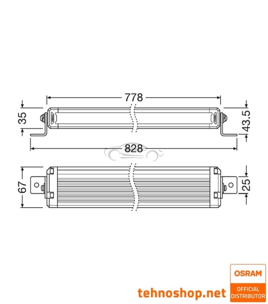 LED DELOVNA LUČ OSRAM LEDriving® LIGHTBAR 85W 12/24V VX750-CB SR SM LEDDL124-CB SR SM