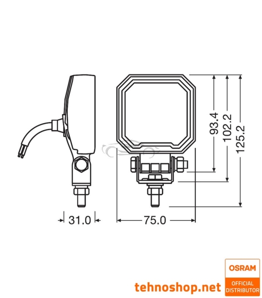 LED DELOVNA LUČ OSRAM LEDriving® CUBE WL 12W 12/24V VX80-WD LEDWL105-WD