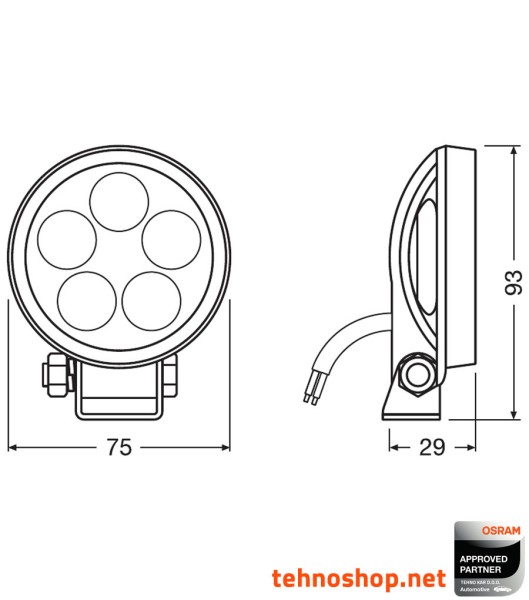 LED DELOVNA LUČ OSRAM LEDriving ROUND 8W 12/24V VX70-SP LEDWL102-SP