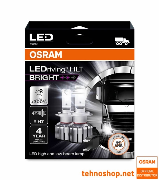 LED KIT OSRAM LEDriving HLT BRIGHT H7 64215DWBRT-2HFB LED 18W 24V PX26d 2HFB