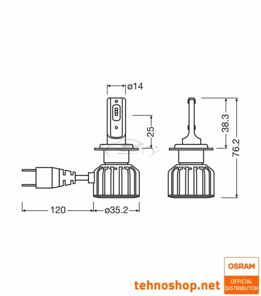LED KIT OSRAM LEDriving HLT BRIGHT H7 64215DWBRT-2HFB LED 18W 24V PX26d 2HFB