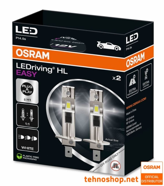 LED BULB SET H1 OSRAM LEDriving® HL EASY 64150DWESY-2HB 12V P14.5s 2HB