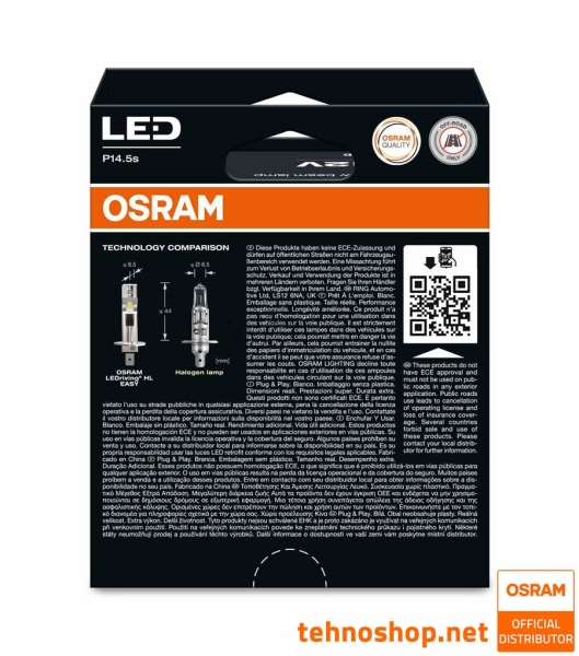 LED BULB SET H1 OSRAM LEDriving® HL EASY 64150DWESY-2HB 12V P14.5s 2HB
