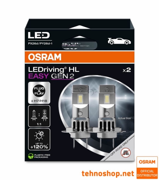 LED ŽARNICE H7 OSRAM LEDriving HL EASY gen2 64210DWESY2-2HB 12V PX26d 2HB