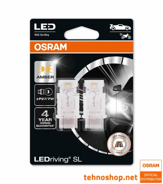 BULB OSRAM LED P27/7W LEDriving® SL 12V 1,3W 3157DYP-02B W2.5x16q BLI2