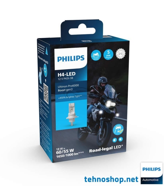 LED ŽARNICA PHILIPS H4 ULTINON PRO6000 HL U60B3 BOOST gen3 11342U60B3X1 12V P43t-38 X1