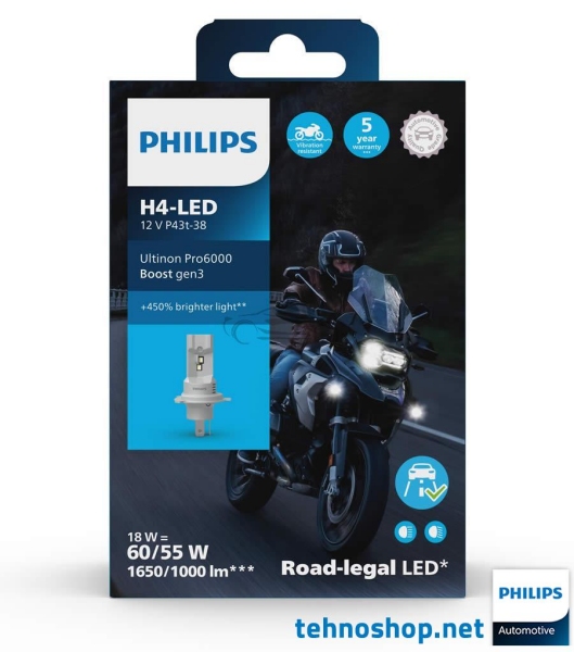 LED ŽARNICA PHILIPS H4 ULTINON PRO6000 HL U60B3 BOOST gen3 11342U60B3X1 12V P43t-38 X1