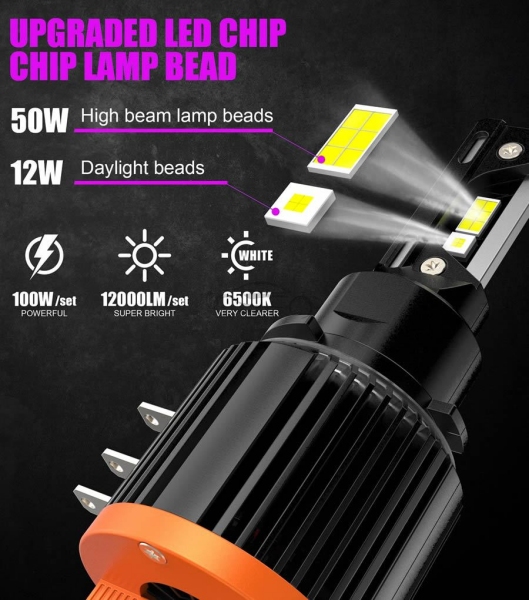 LED ŽARNICE H15 KIT KOMPLET BOOST MAX 60W 6500lm 6000K