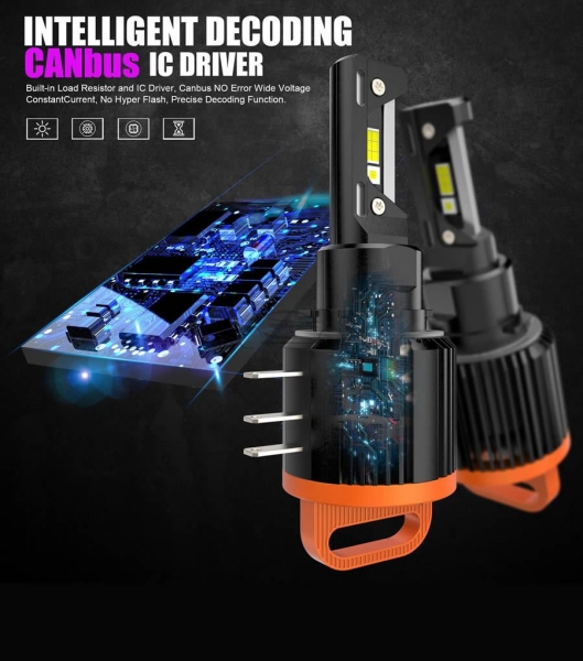 LED ŽARNICE H15 KIT KOMPLET BOOST MAX 60W 6500lm 6000K