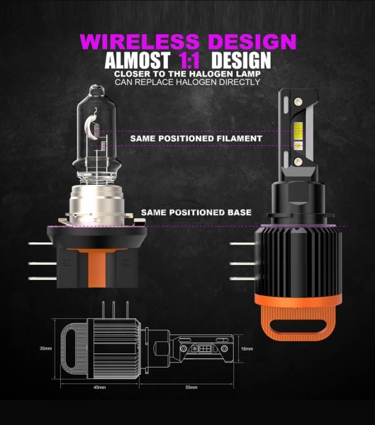 LED ŽARNICE H15 KIT KOMPLET BOOST MAX 60W 6500lm 6000K