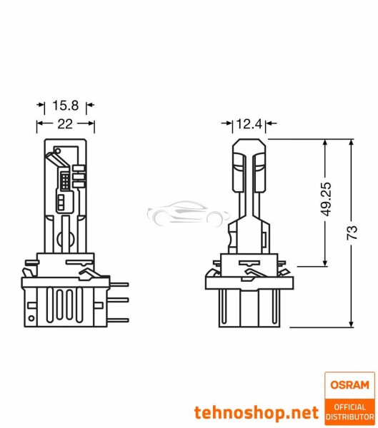 LED ŽARNICE H15 OSRAM LEDriving HL EASY2 64176DWESY2-2HB 12V PGJ19 2HB