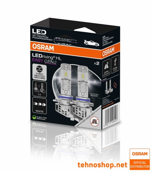 LED ŽARNICE HB3/HB4/H10/HIR1/HIR2 OSRAM LEDriving HL EASY2 9005DWESY2-2HB 12V 2HB