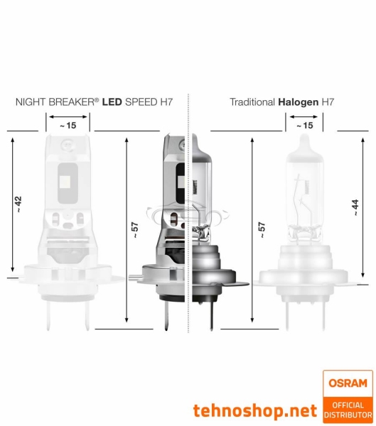 LED ŽARNICE OSRAM NIGHT BREAKER SPEED 450 H7 64210DWNBSP-1HB 12V PX26d 1HB