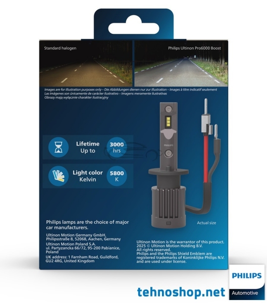 LED ŽARNICE PHILIPS H1 ULTINON PRO6000 HL U60B2 BOOST gen2 11258U60B2X2 12V P14.5s X2