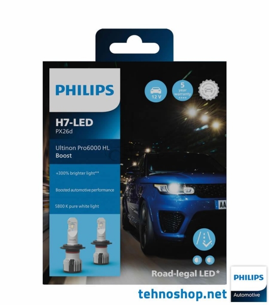 LED ŽARNICE PHILIPS ULTINON PRO6000 BOOST H7 11972U60BX2 12V PX26d X2