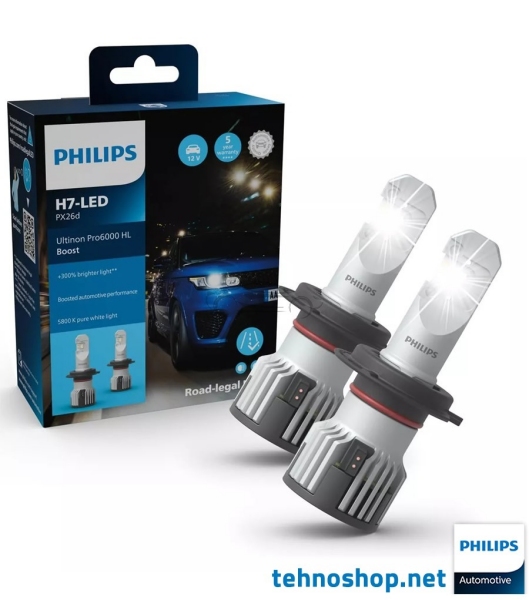 LED ŽARNICE PHILIPS ULTINON PRO6000 BOOST H7 11972U60BX2 12V PX26d X2