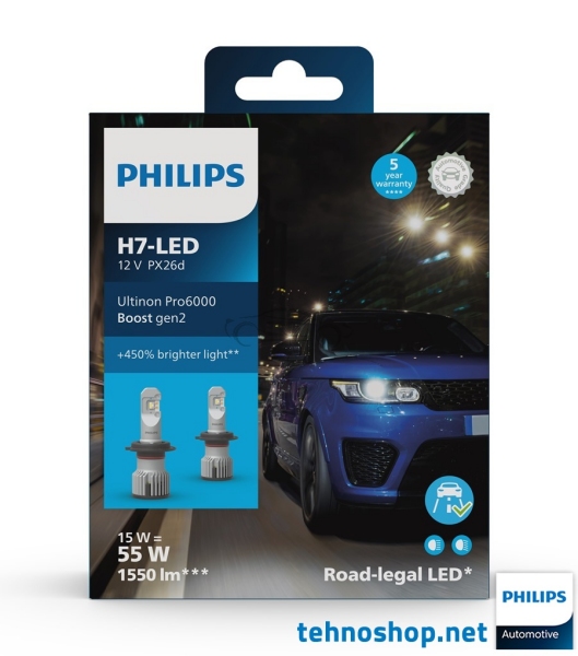 LED ŽARNICE PHILIPS H7 ULTINON PRO6000 HL U60B2 BOOST gen2 11972U60B2X2 12V PX26d X2