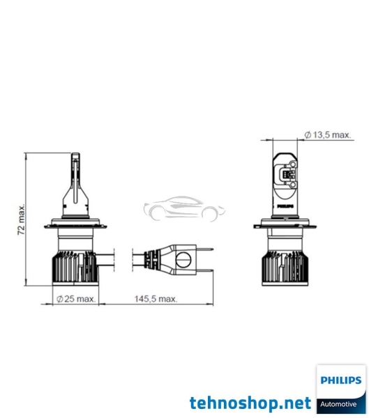 LED ŽARNICE PHILIPS H7 ULTINON PRO6000 HL U60B2 BOOST gen2 11972U60B2X2 12V PX26d X2