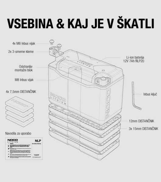LI-ION LFP AKUMULATOR NOCO POWERSPORT NLP20 12.8V 7Ah 600A LiFePO4