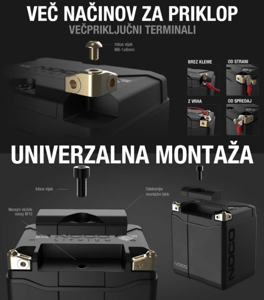 LI-ION LFP AKUMULATOR NOCO POWERSPORT NLP30 12.8V 7.8Ah 700A LiFePO4