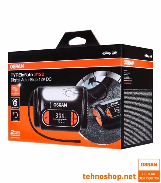 PORTABLE AIR COMPRESSOR OSRAM TYREinflate 2120 OTi2120 12V