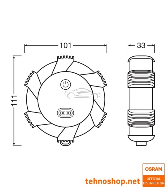 OPOZORILNA SVETILKA OSRAM LEDguardian SL303 ROAD FLARE ORANGE 4.5V